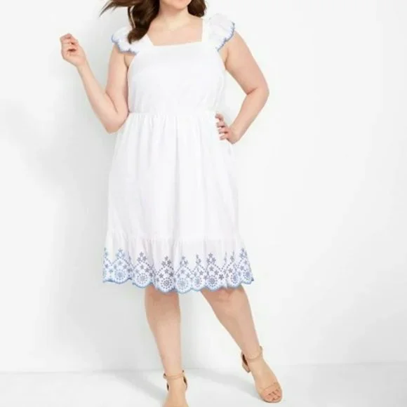 Lane Bryant Flutter Sleeve Dress Size 18